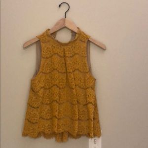 Mustard lace top, brand new